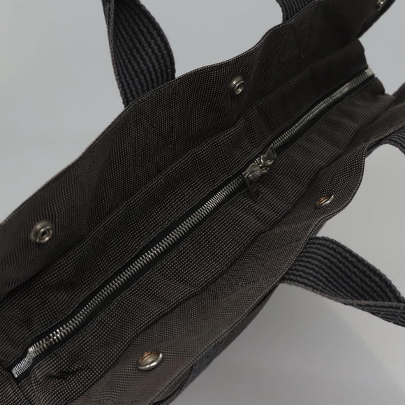 HERMES Her Line MM Hand Bag Canvas Gray Auth am7710