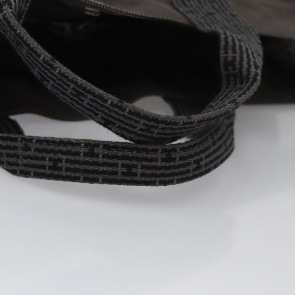 HERMES Her Line MM Hand Bag Canvas Gray Auth am7710