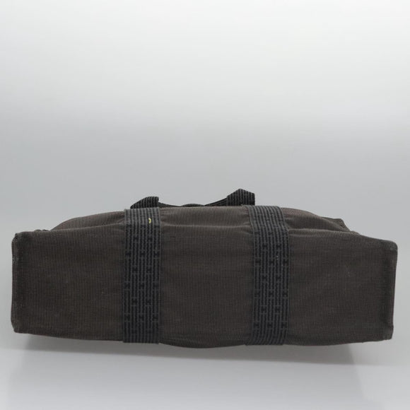 HERMES Her Line MM Hand Bag Canvas Gray Auth am7710