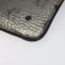 MCM Vicetos Logogram Clutch Bag PVC Leather Silver Auth am7725-16