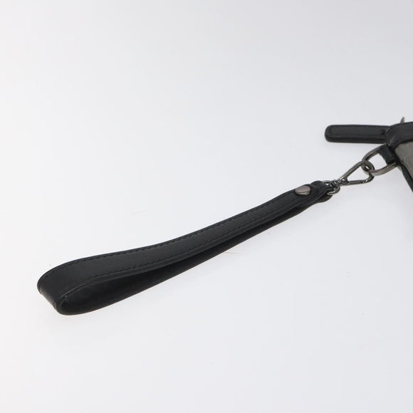 MCM Vicetos Logogram Clutch Bag PVC Leather Silver Auth am7725