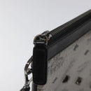 MCM Vicetos Logogram Clutch Bag PVC Leather Silver Auth am7725-9