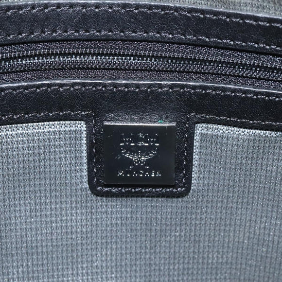 MCM Vicetos Logogram Clutch Bag PVC Leather Silver Auth am7725