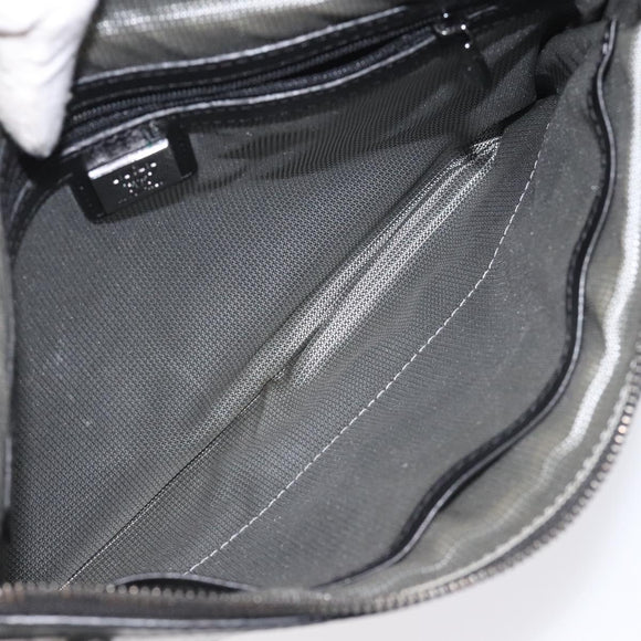 MCM Vicetos Logogram Clutch Bag PVC Leather Silver Auth am7725