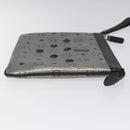 MCM Vicetos Logogram Clutch Bag PVC Leather Silver Auth am7725-3