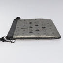 MCM Vicetos Logogram Clutch Bag PVC Leather Silver Auth am7725-4