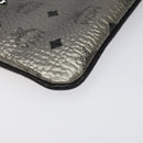 MCM Vicetos Logogram Clutch Bag PVC Leather Silver Auth am7725-14