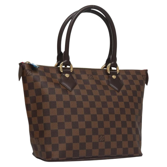 LOUIS VUITTON Damier Ebene Saleya PM Tote Bag N51183 LV Auth am7736A