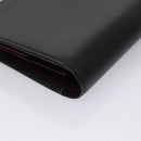 CARTIER Trinity hand Wallet Leather Black Wine Red Auth am7737-14
