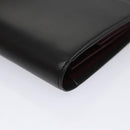 CARTIER Trinity hand Wallet Leather Black Wine Red Auth am7737-15