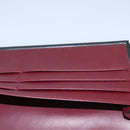 CARTIER Trinity hand Wallet Leather Black Wine Red Auth am7737-20