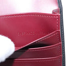 CARTIER Trinity hand Wallet Leather Black Wine Red Auth am7737-11