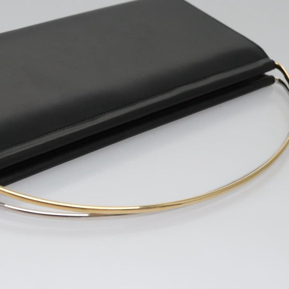 CARTIER Trinity hand Wallet Leather Black Wine Red Auth am7737