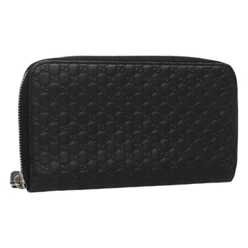 GUCCI Micro GG Canvas Guccissima Long Wallet Leather Black 544473 Auth am7738