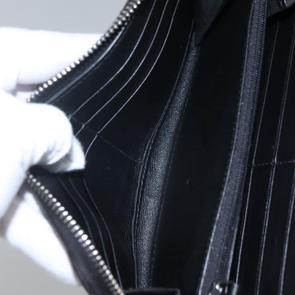 GUCCI Micro GG Canvas Guccissima Long Wallet Leather Black 544473 Auth am7738