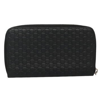 GUCCI Micro GG Canvas Guccissima Long Wallet Leather Black 544473 Auth am7738 - 0