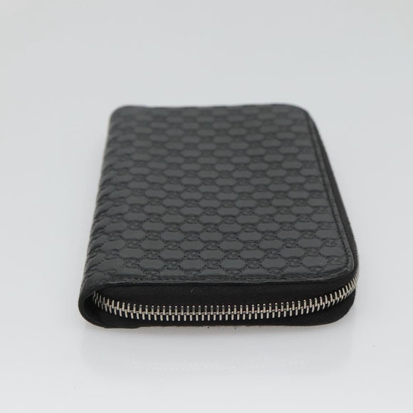 GUCCI Micro GG Canvas Guccissima Long Wallet Leather Black 544473 Auth am7738