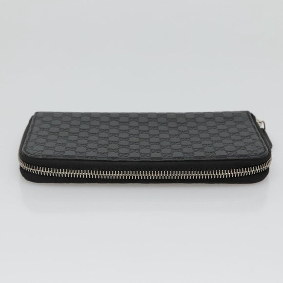 GUCCI Micro GG Canvas Guccissima Long Wallet Leather Black 544473 Auth am7738