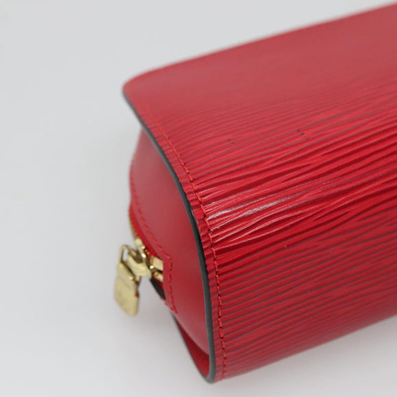 LOUIS VUITTON Epi Dauphine PM Pouch Castilian Red M48447 LV Auth am7748