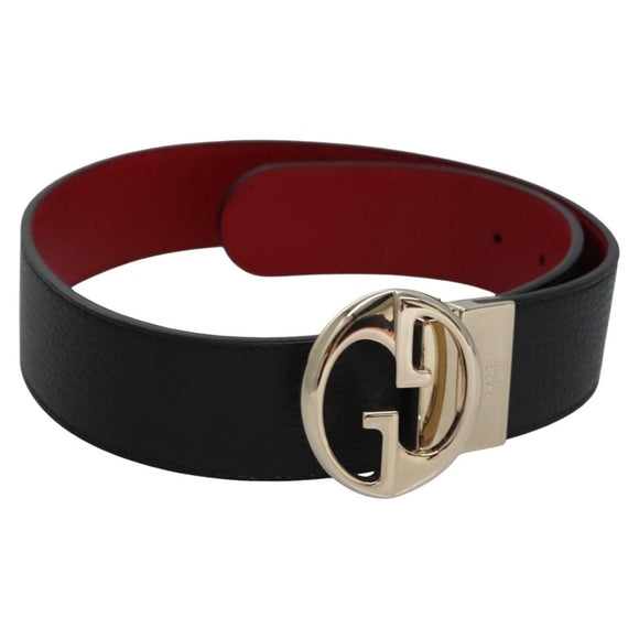 GUCCI Belt Leather Outlet 31.9"" Black 70 28 525040 Auth am7750V