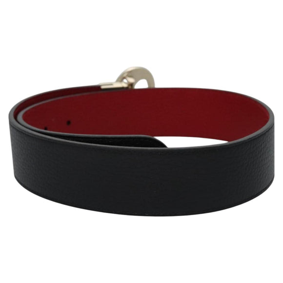 GUCCI Belt Leather Outlet 31.9"" Black 70 28 525040 Auth am7750V