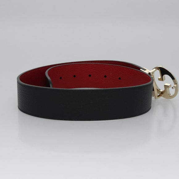 GUCCI Belt Leather Outlet 31.9"" Black 70 28 525040 Auth am7750V