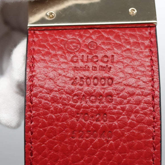 GUCCI Belt Leather Outlet 31.9"" Black 70 28 525040 Auth am7750V