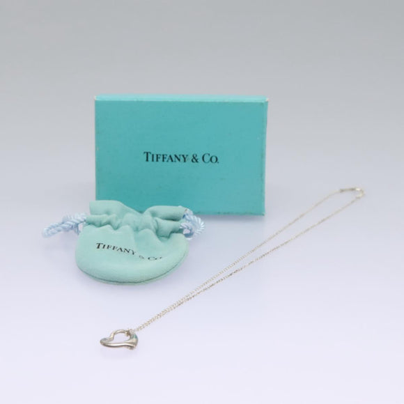 TIFFANY&Co. Open Heart Necklace Ag925 Silver Auth am7763