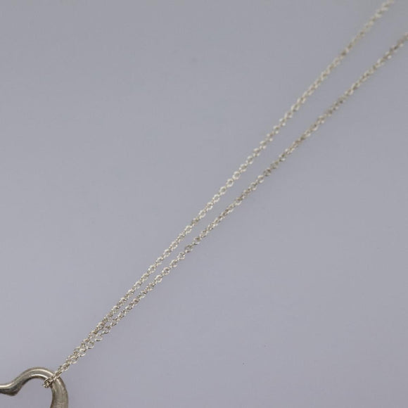 TIFFANY&Co. Open Heart Necklace Ag925 Silver Auth am7763