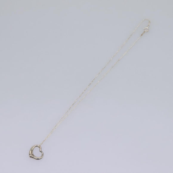 TIFFANY&Co. Open Heart Necklace Ag925 Silver Auth am7763