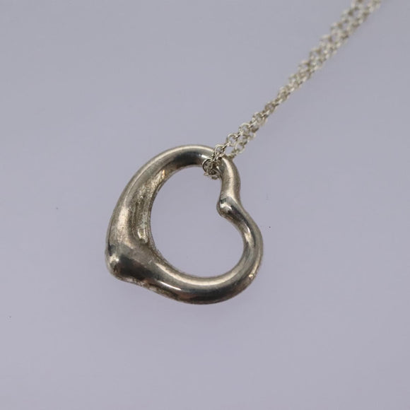 TIFFANY&Co. Open Heart Necklace Ag925 Silver Auth am7763