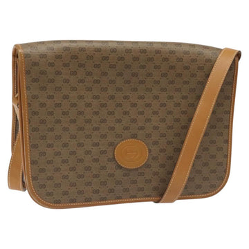 GUCCI Micro GG Canvas Shoulder Bag PVC Leather Beige Auth am7777