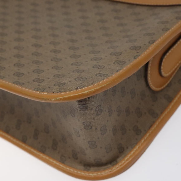 GUCCI Micro GG Canvas Shoulder Bag PVC Leather Beige Auth am7777