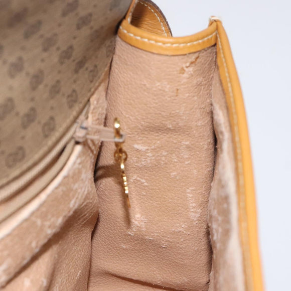 GUCCI Micro GG Canvas Shoulder Bag PVC Leather Beige Auth am7777