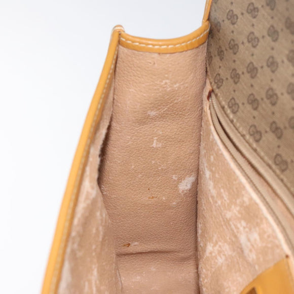 GUCCI Micro GG Canvas Shoulder Bag PVC Leather Beige Auth am7777