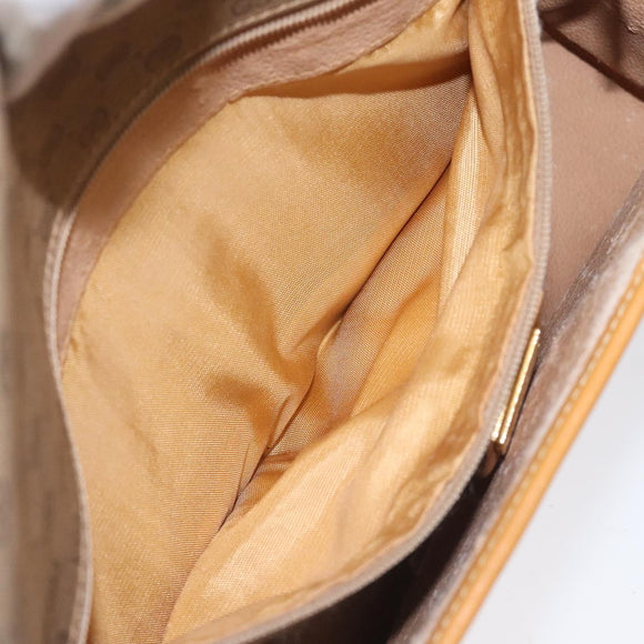 GUCCI Micro GG Canvas Shoulder Bag PVC Leather Beige Auth am7777