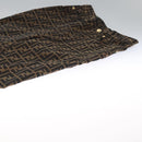 FENDI Zucca Canvas Pants 40 Black Brown Auth am7779M-14