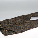 FENDI Zucca Canvas Pants 40 Black Brown Auth am7779M-16