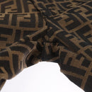 FENDI Zucca Canvas Pants 40 Black Brown Auth am7779M-10