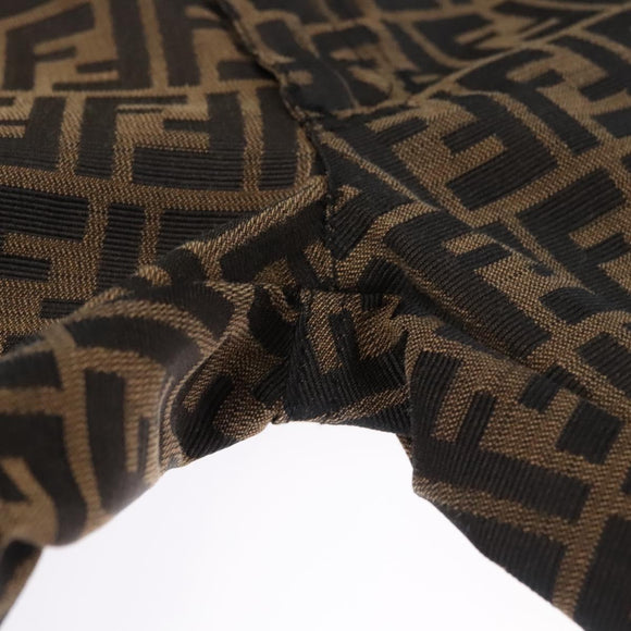 FENDI Zucca Canvas Pants 40 Black Brown Auth am7779M