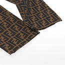 FENDI Zucca Canvas Pants 40 Black Brown Auth am7779M-11