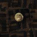 FENDI Zucca Canvas Pants 40 Black Brown Auth am7779M-18