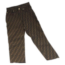 FENDI Zucca Canvas Pants 40 Black Brown Auth am7779M-1