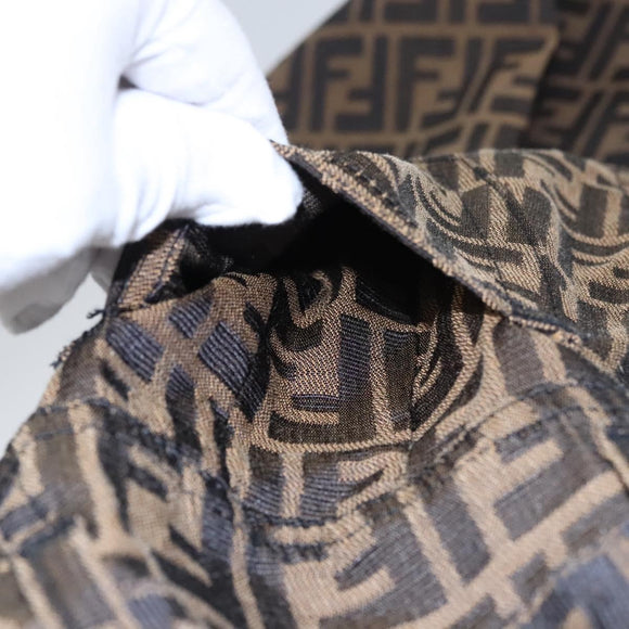 FENDI Zucca Canvas Pants 40 Black Brown Auth am7779M