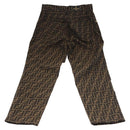 FENDI Zucca Canvas Pants 40 Black Brown Auth am7779M-2