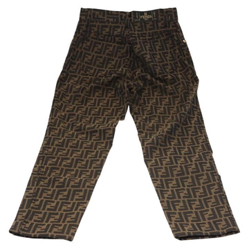FENDI Zucca Canvas Pants 40 Black Brown Auth am7779M - 0