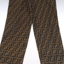 FENDI Zucca Canvas Pants 40 Black Brown Auth am7779M-4