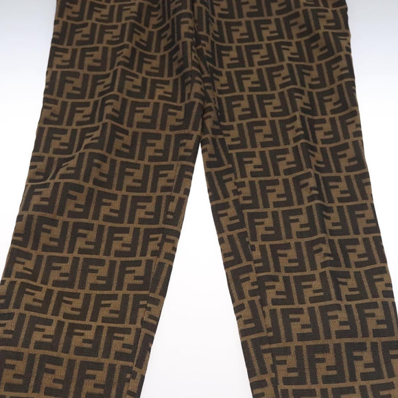 FENDI Zucca Canvas Pants 40 Black Brown Auth am7779M