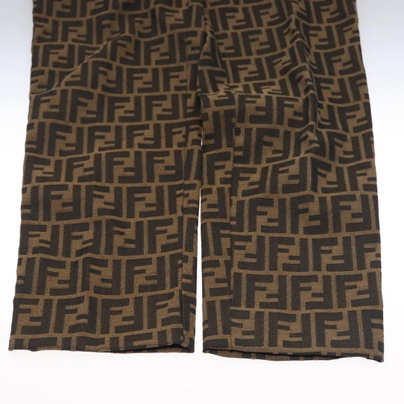 FENDI Zucca Canvas Pants 40 Black Brown Auth am7779M