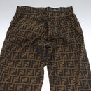 FENDI Zucca Canvas Pants 40 Black Brown Auth am7779M-6